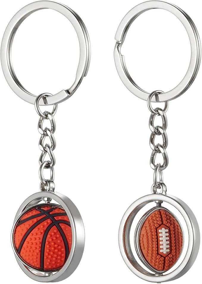 Keychains 3D rotating basketball keychain keychain Metal Sports Keychain Rotating Basketball Keyr... | Amazon (US)