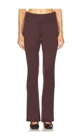 Thalia Rib Pants in Chocolate | Revolve Clothing (Global)