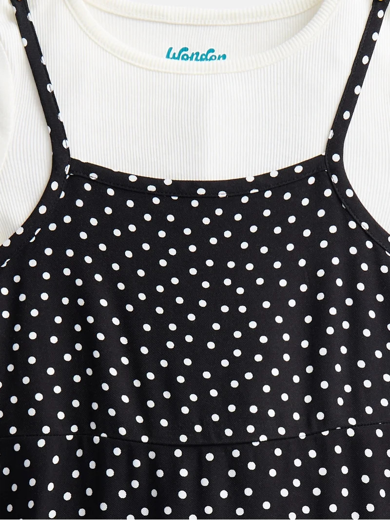 Wonder Nation Girls' Cami Dress and Tee Set, 2-Piece, Sizes 4-18 | Walmart (US)