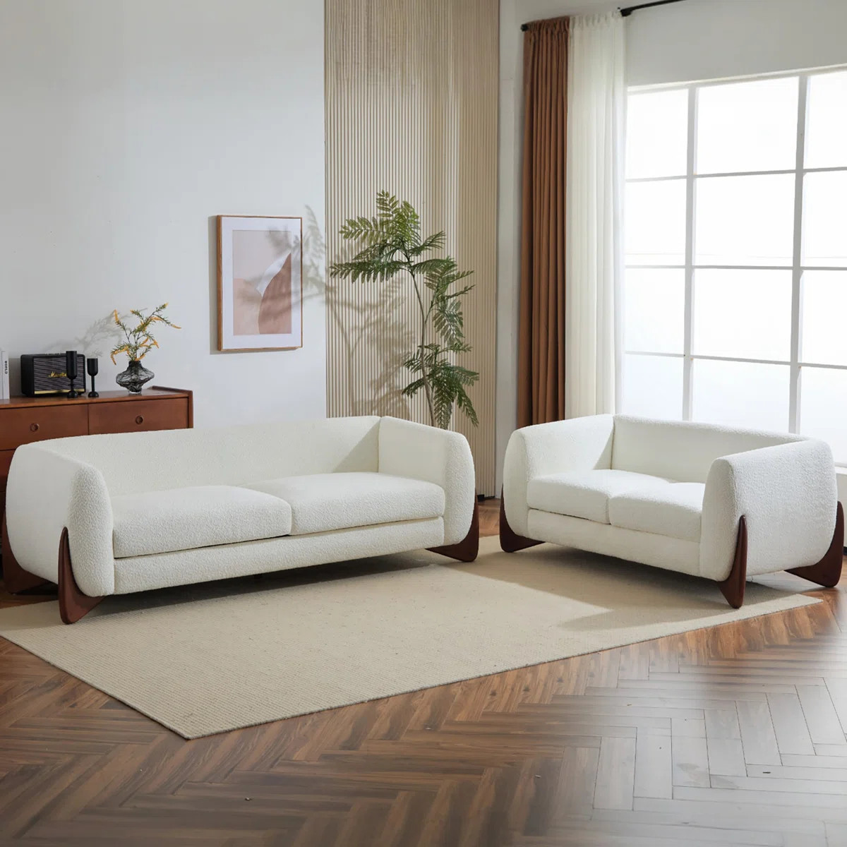 Mariyan Boucle Upholstered 3-seater Sofa and Loveseat | Wayfair North America