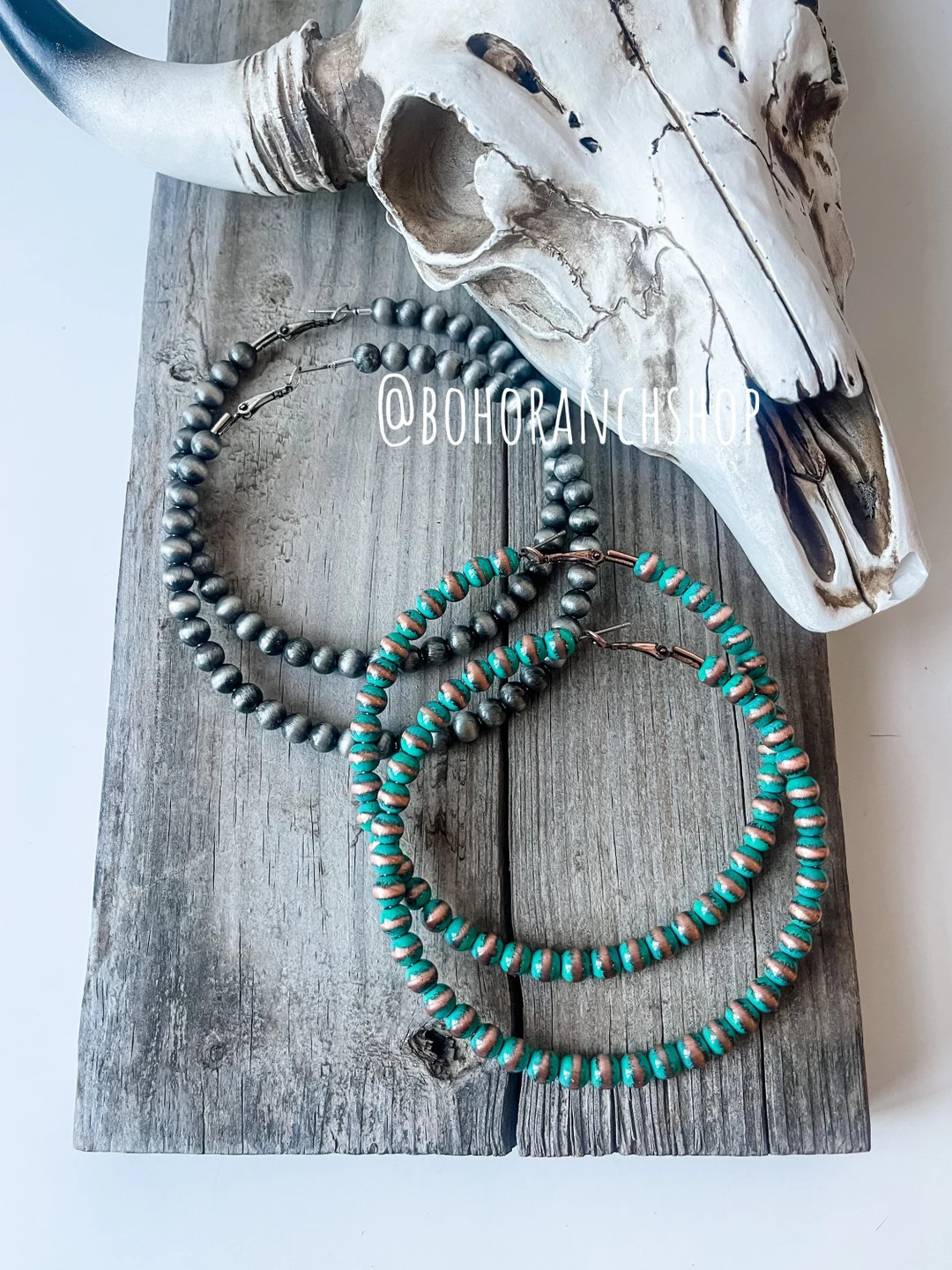 3 NAVAJO PEARL HOOPS Earrings Western Statement Earrings - Etsy | Etsy (US)