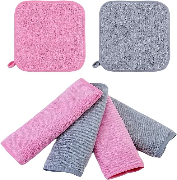 ProHomTex Makeup Removal Facial Cleaning Cloth, Set of 6 (8" x 8") Hypoallergenic for All Skin Ty... | Amazon (US)