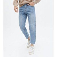 Men's Pale Blue Crop Straight Fit Jeans New Look | New Look (UK)