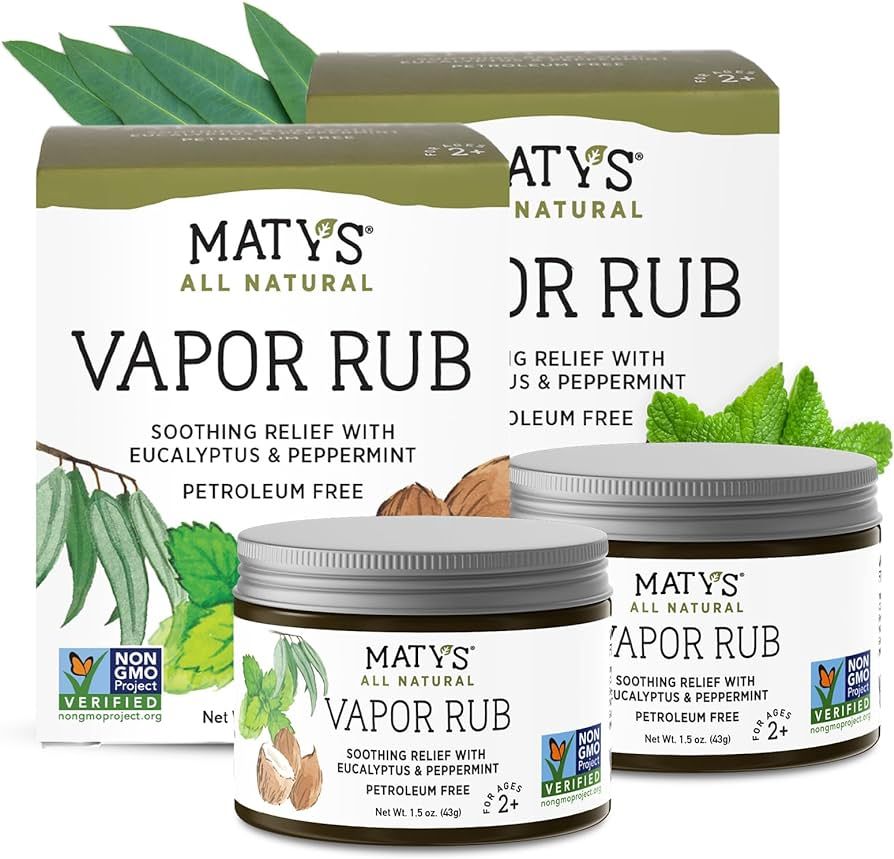 Matys Vapor Rub for Adults & Kids 2 Years Old +, Non-GMO Chest Rub to Clear Stuffy Noses, Relieve... | Amazon (US)