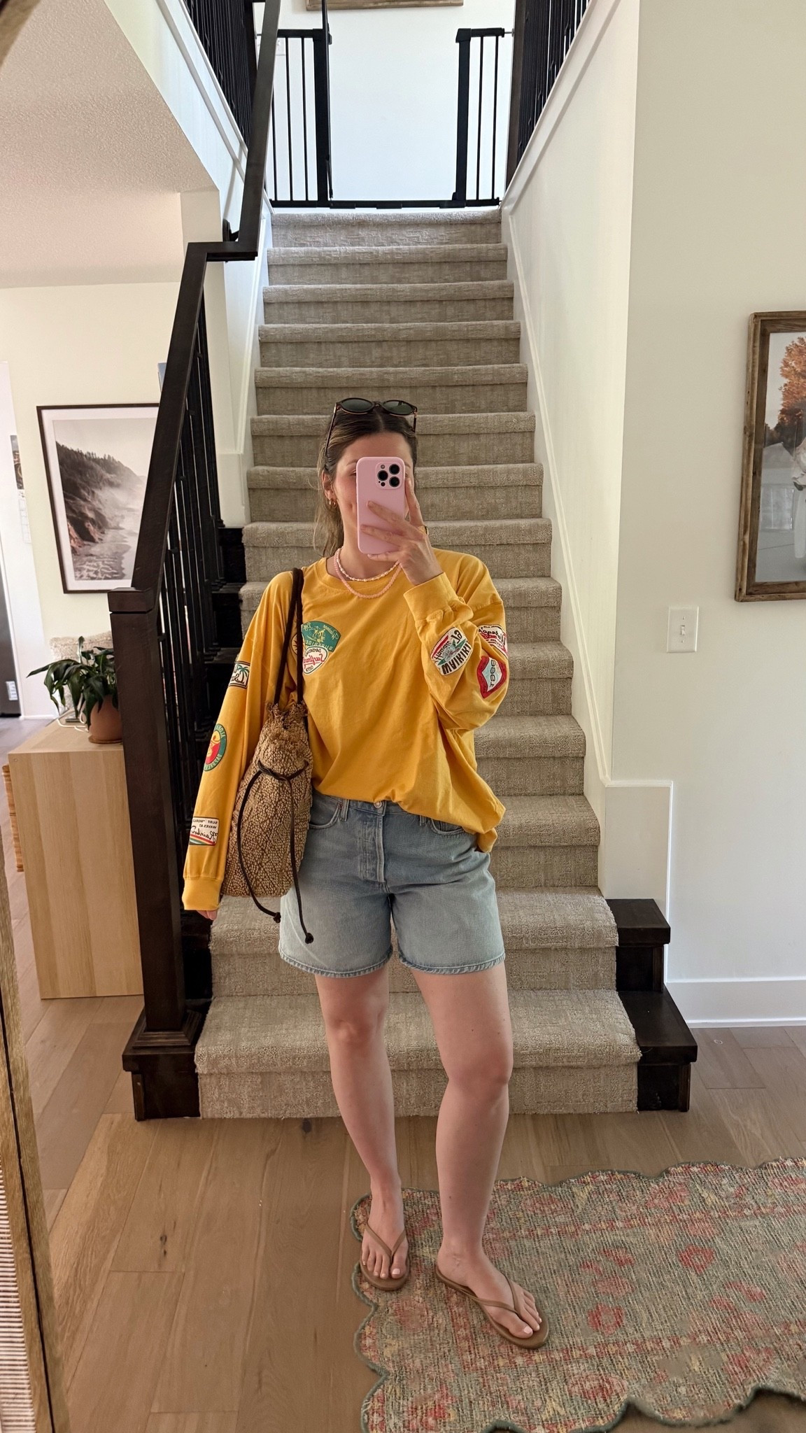 simple summer outfit! tee is one size and lightweight, love the color and summer patches/details! Denim shorts are tts, linked exact and similar! 

Summer outfit, mom style

#LTKootd #LTKmomlife