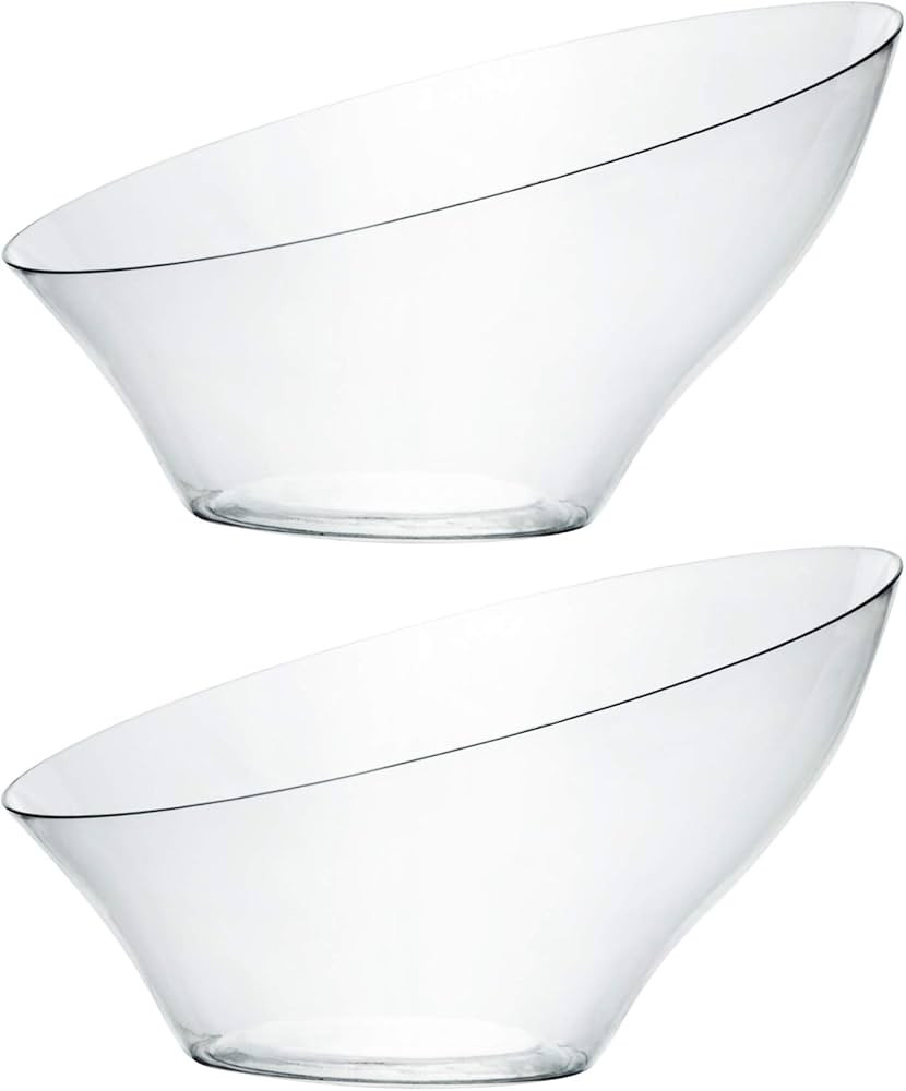 PLASTICPRO Disposable Angled Plastic Bowls Round Medium Serving Bowl, Elegant for Party's, Snack,... | Amazon (US)