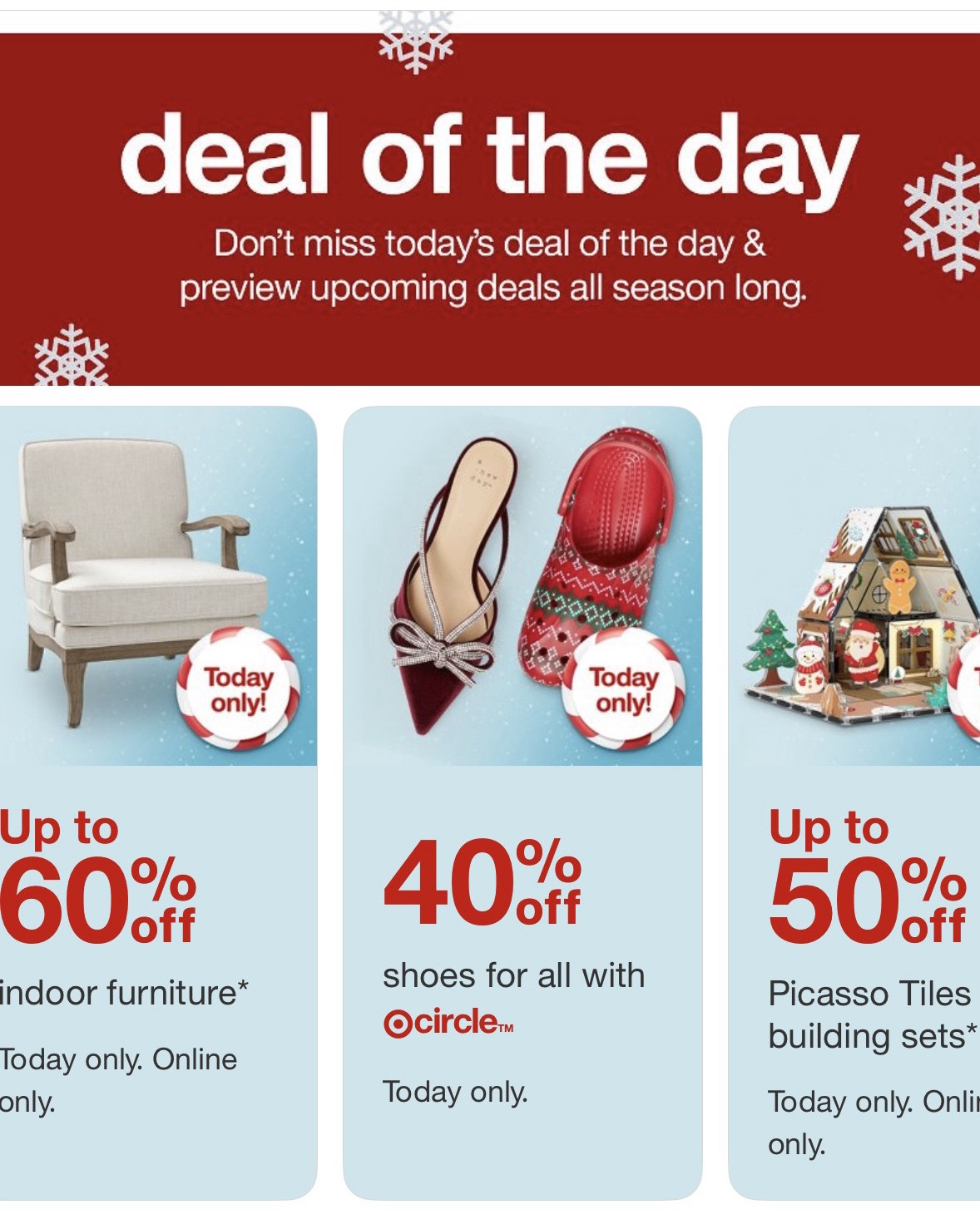 Early Black Friday Deals from Target! Shop Christmas and holiday finds on sale for a limited time ! My traditional holiday favorites are tagged  

Also tagged our deals ending today for women’s shoes and even home furniture. I have deals ending today, Saturday, November 9, 2025 pj sets and clothing as well.

#LTKSaleAlert #LTKHoliday #LTKSeasonal