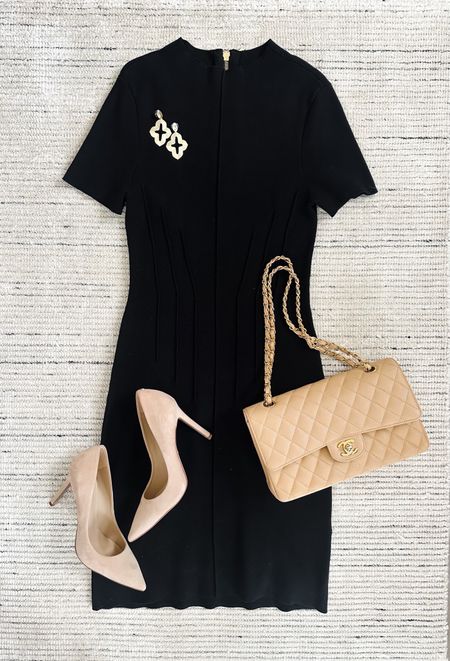 Black funnel neck sweater dress paired with nude pumps and accessories for a chic look. On sale for 40% off! Perfect for fall outfits, date night, workwear and more 

#LTKSeasonal #LTKworkwear #LTKstyletip
