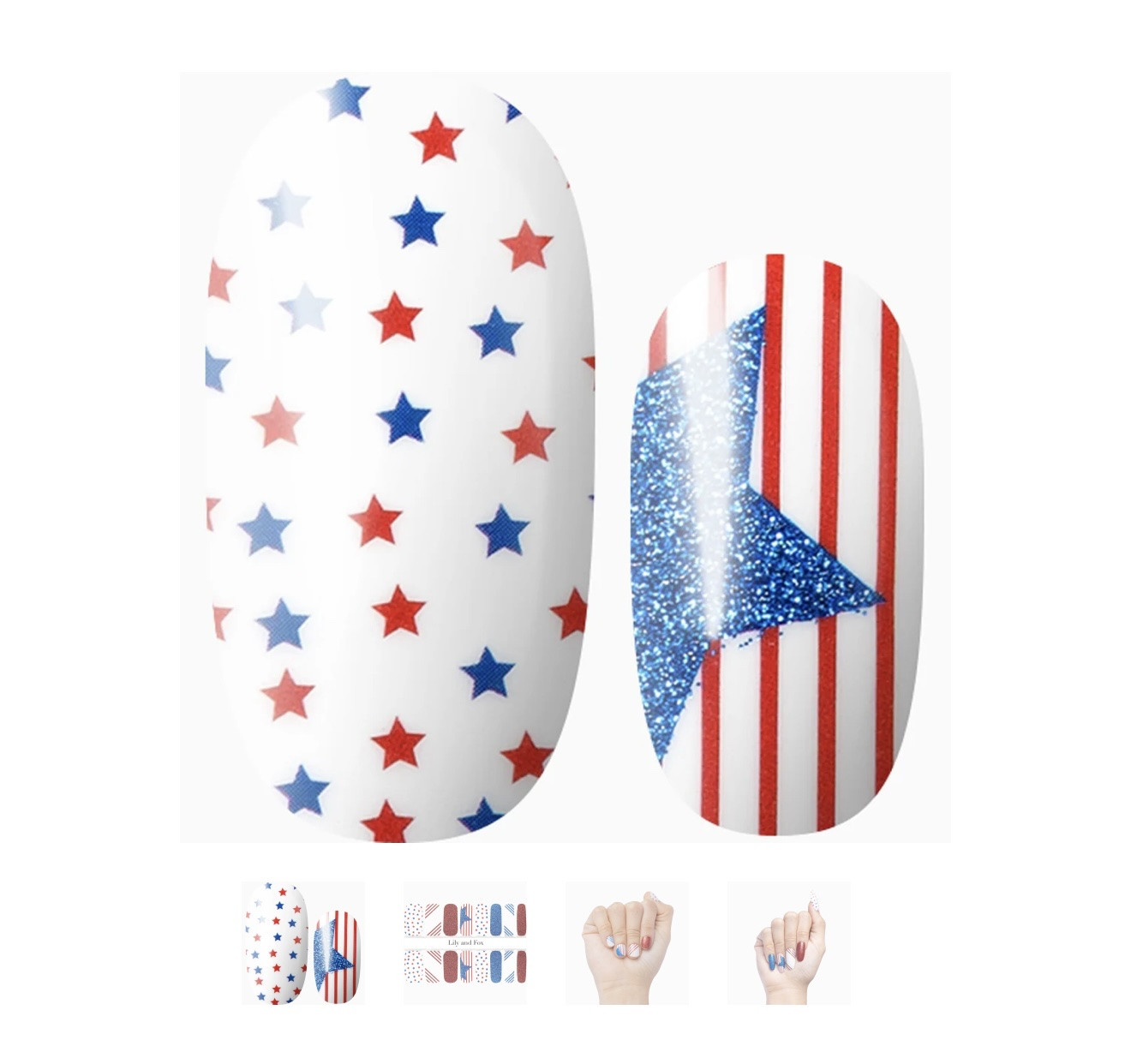 Cute and affordable Patriotic nail wraps from Lily & Fox. Non toxic, only $2.99 plus free shipping.

#LTKSeasonal #LTKselfcare #LTKmomlife