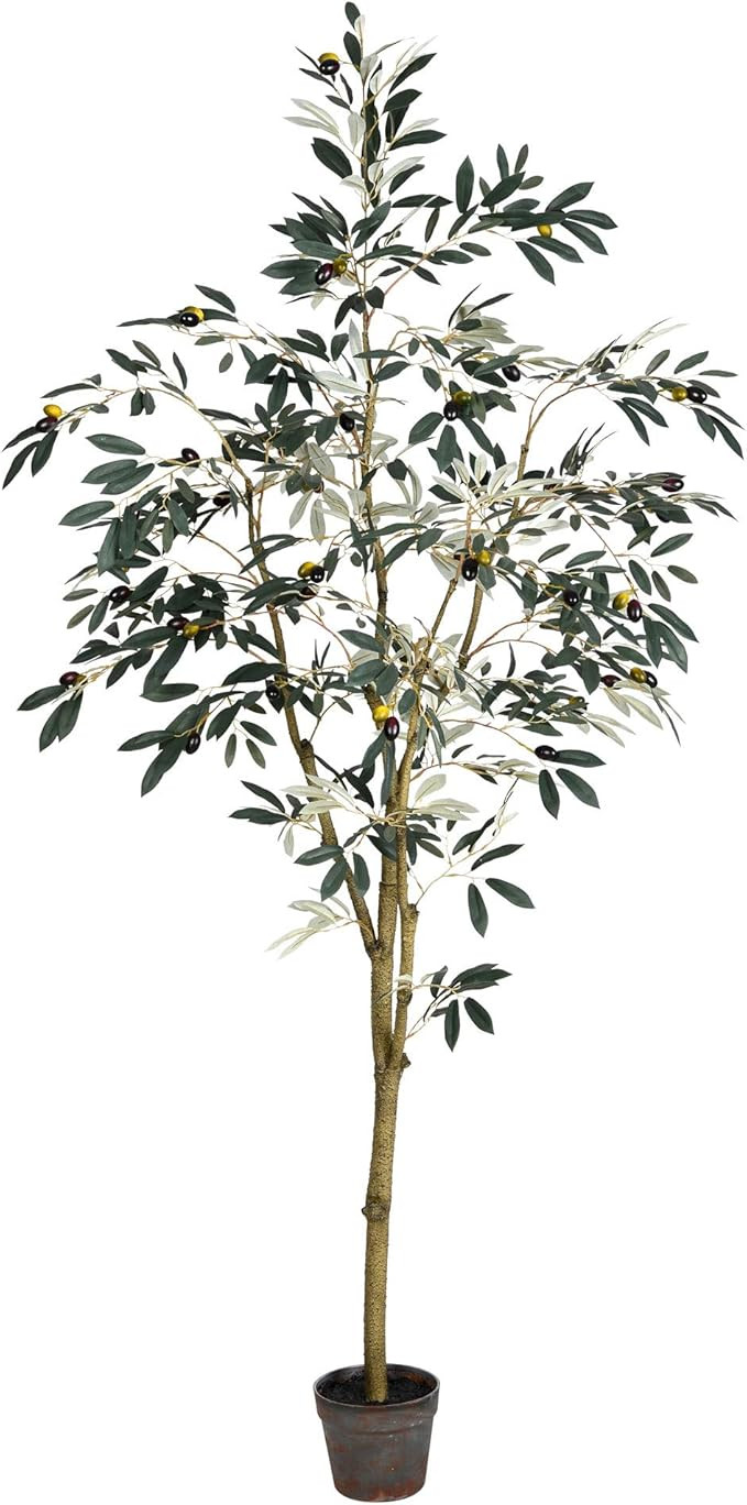 Vickerman Everyday Faux Olive Tree 6 Foot Tall Green Silk Potted Artificial Indoor Olive Plant Wi... | Amazon (US)