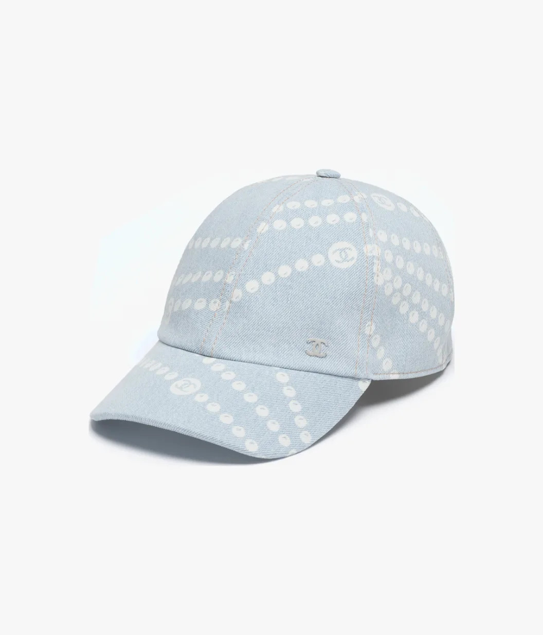 Cap - Printed washed denim, light blue — Fashion | CHANEL | Chanel, Inc. (US)