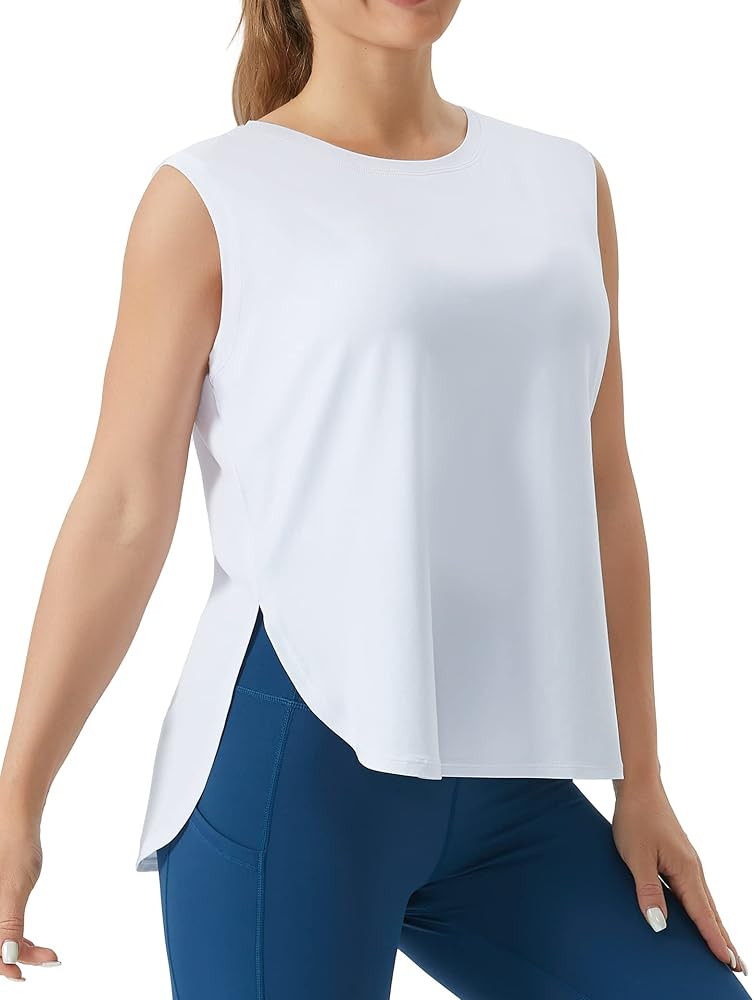 THE GYM PEOPLE Women's Workout Tank Tops Loose Fit Sleeveless Cotton Running Shirts | Amazon (US)