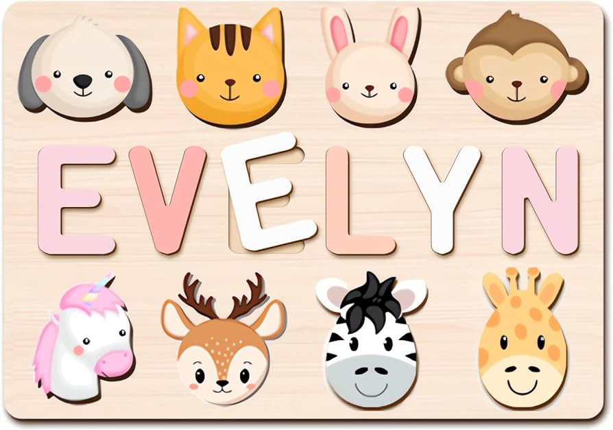 Name Puzzle for Kids Personalized, Easter Basket Stuffers for Toddler, with Gift Wrapping and Cus... | Amazon (US)