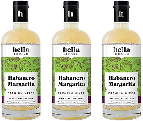 Hella Cocktail Co. Habanero Margarita Premium Cocktail Mixers, 750ml (3 Bottle Set) - Made with A... | Amazon (US)