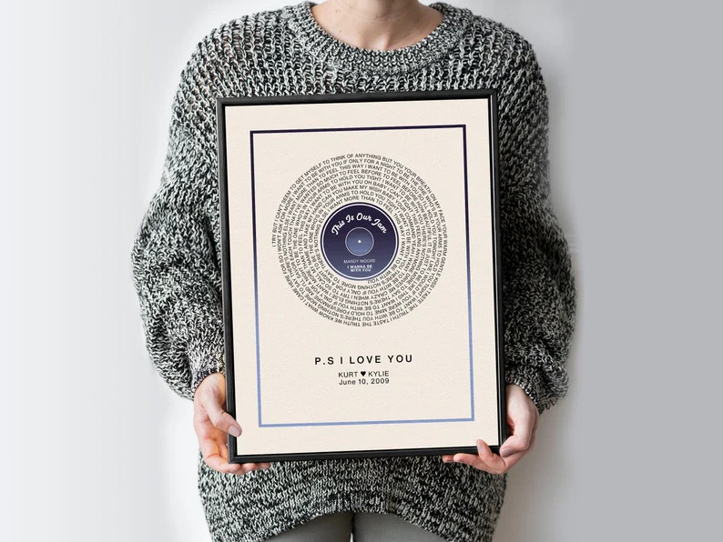 Custom Song Lyrics Print Wall Art First Dance Anniversary Gift For Her Romantic Gift For Him Pers... | Etsy (US)