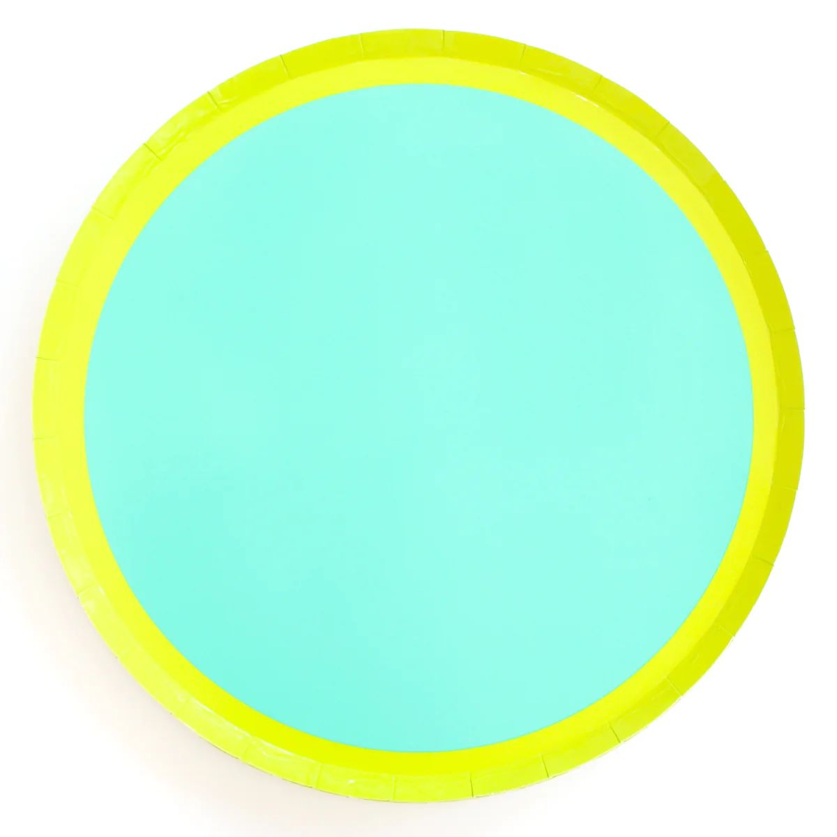 Color Blocked Large Paper Plates - Lime Green/Turquoise | Ellie and Piper
