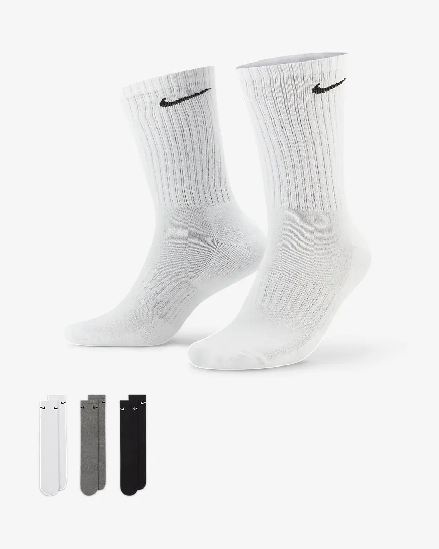 Nike Everyday Cotton Cushioned Crew Sock 3 Pack Multi | Shop.app
