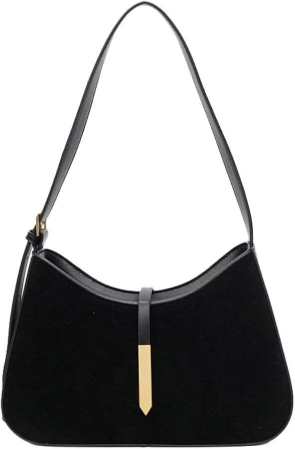 Suede Hobo Bags for Women Textured Shoulder Bag Purses Vintage Satchel Tote for Work Travel | Amazon (US)