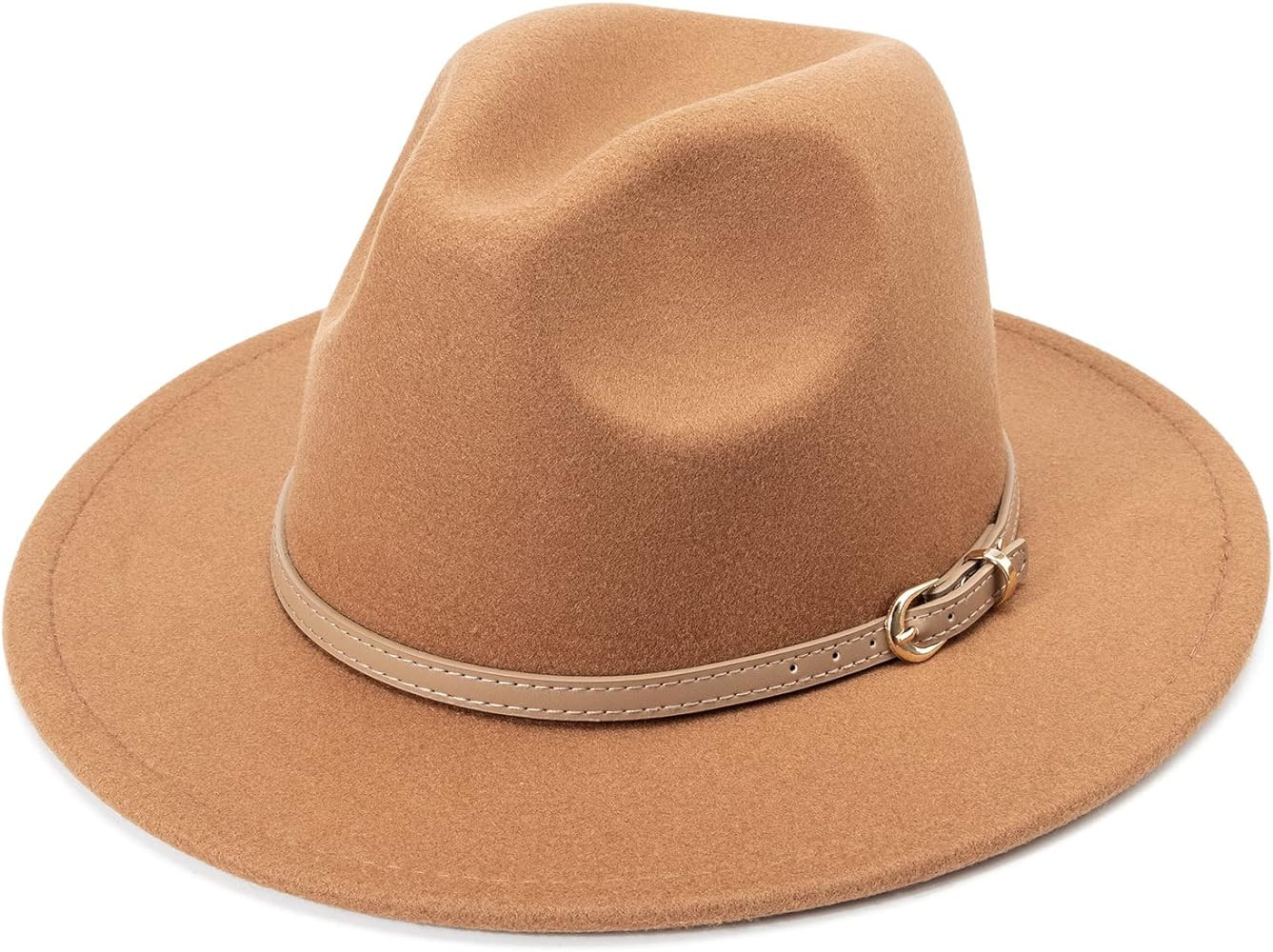 DRESHOW Wide Brim Hat Fedora for Women Belt Buckle Retro Panama Floppy Hat | Amazon (UK)