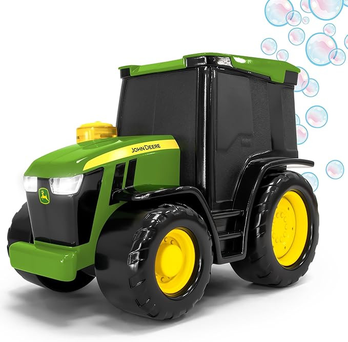 John Deere Bubble N Go Tractor, Battery Powered Bubble Blowing Toy with Real Headlights and Smart... | Amazon (US)