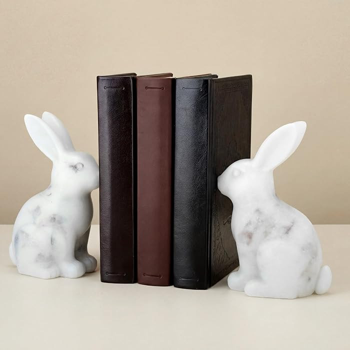 1 Pair Decorative Bunny Bookends Cute Animal Rabbit Book Ends Easter Bunny Statues for Home Offic... | Amazon (US)