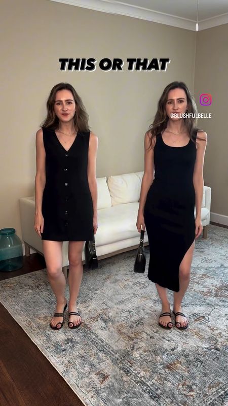 Which black dress would you wear this summer? I love them both but feel like they’re great for different situations! Dress on the left is more business chic which I’d wear to brunch or winery hopping, but dress on the right is more date night vibes. Wearing an XS in both 



#LTKVideo #LTKSummerSales #LTKStyleTip