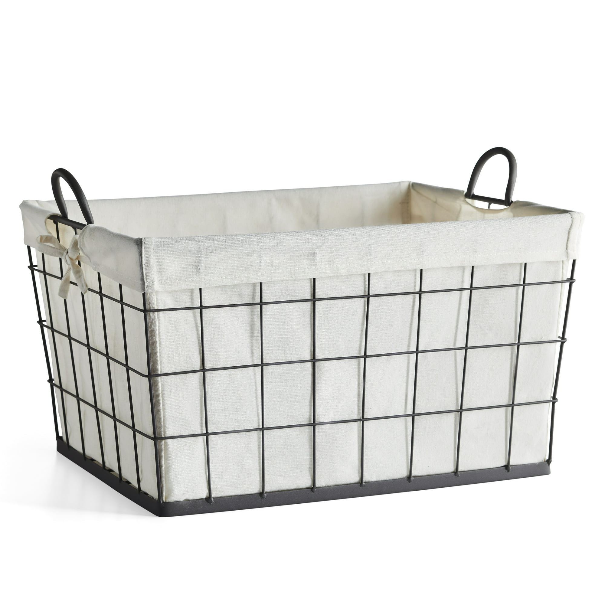 Better Homes & Gardens Antique Gray Wire Laundry Basket with Removable Liner | Walmart (US)