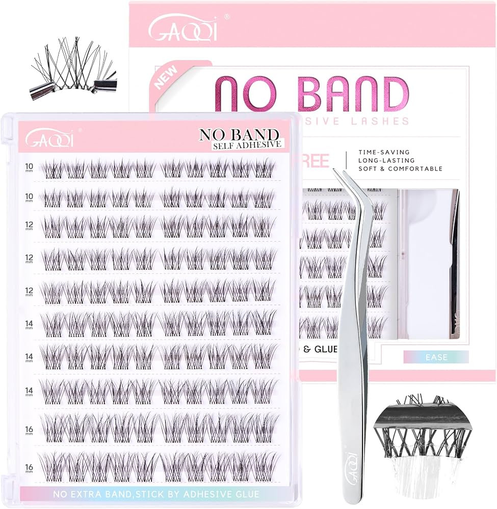 GAQQI Self Adhesive Eyelash Clusters, Natural Look No Glue Lashes 10-16mm, No Band Self Adhesive ... | Amazon (US)