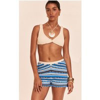 Petite Blue Bubble Knit Shorts | PrettyLittleThing US