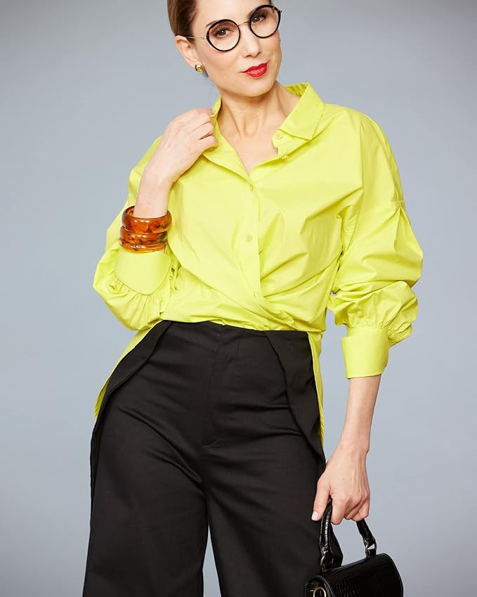 The Drop Women's Sulphur Spring High Low Hem Button Front Blouse by @carla.rockmore | Amazon (US)