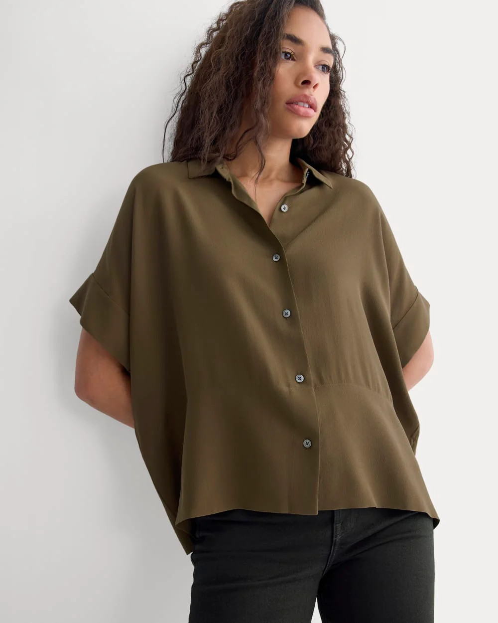 The Boxy Shirt in Washable Silk | Beech | Everlane