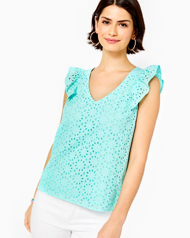 Lina Eyelet Top | Lilly Pulitzer | Lilly Pulitzer