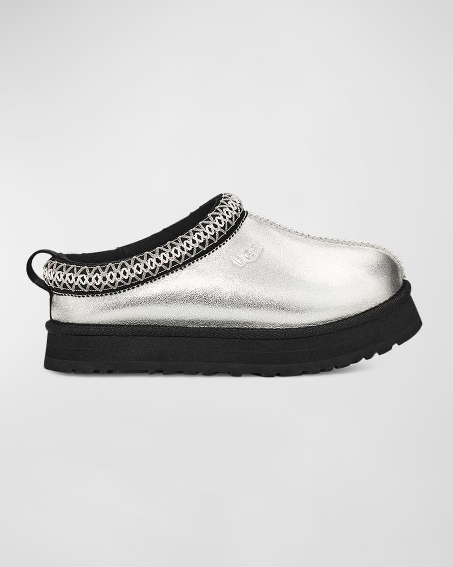 UGG Girl's Tazz Metallic Leather Mules, Kids | Neiman Marcus