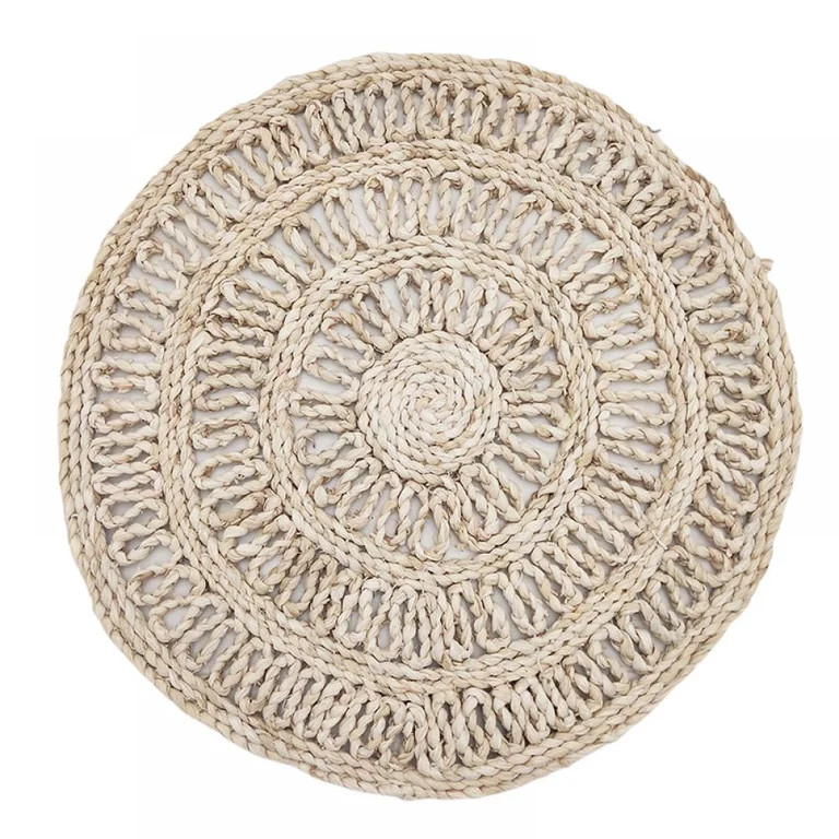 15in Heat Insulation Non-Slip Placemat Flower Mat, Natural Straw Woven Placemat, Corn Husk Flower... | Walmart (US)