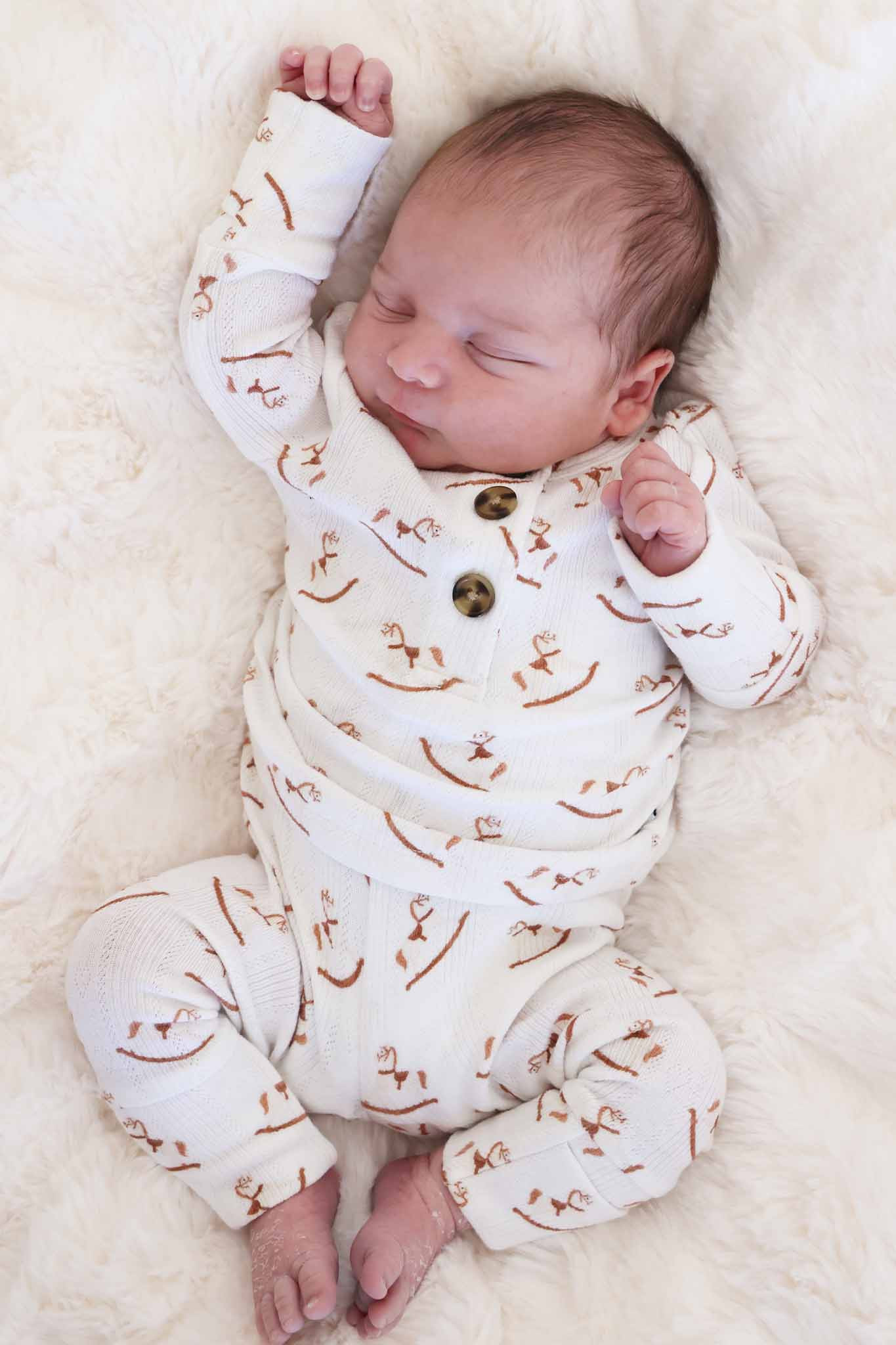 2pc Pointelle Button Top & Bottom | Rock-A-Bye | Caden Lane