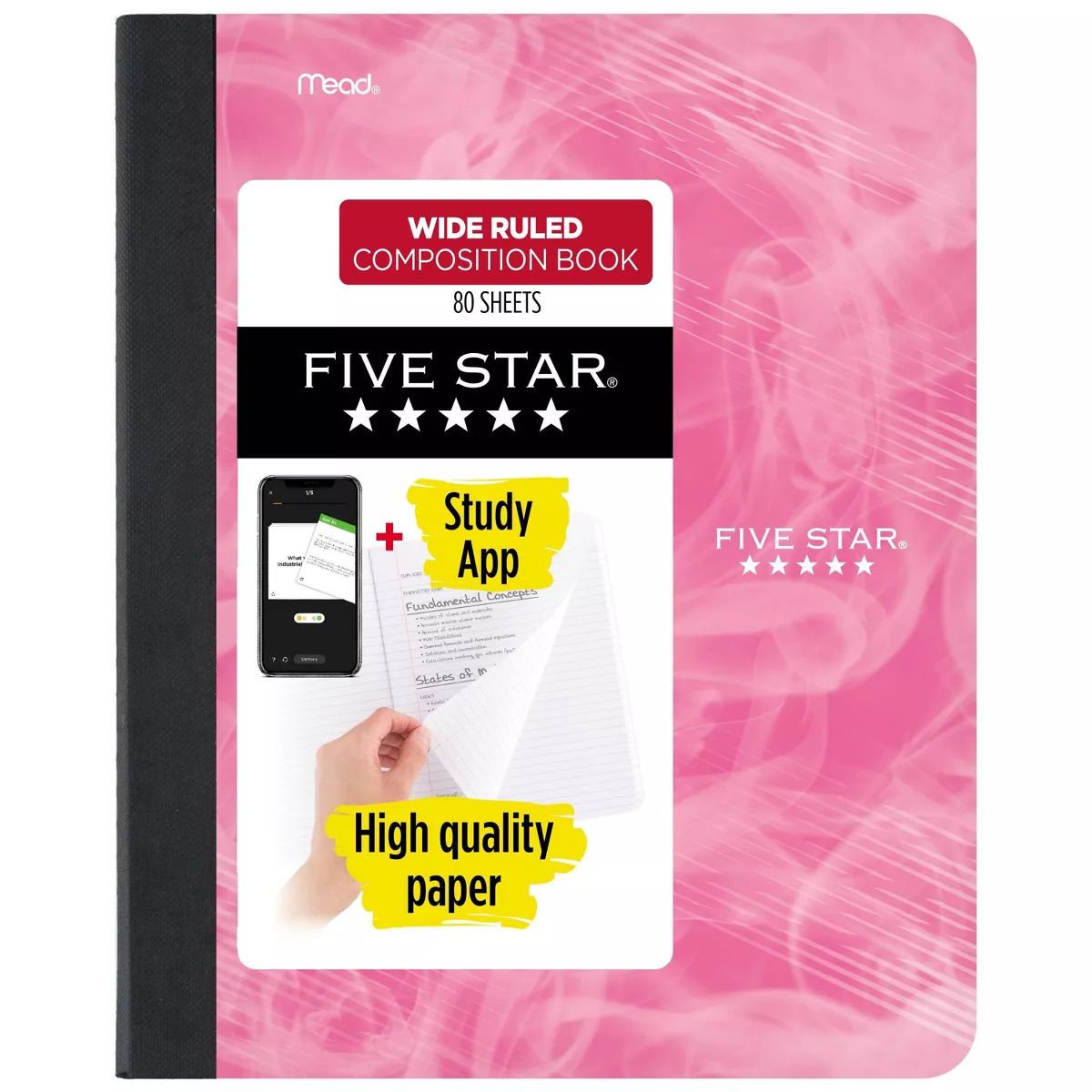 Five Star Wide Ruled 80ct Active Composition Book Pink | Target