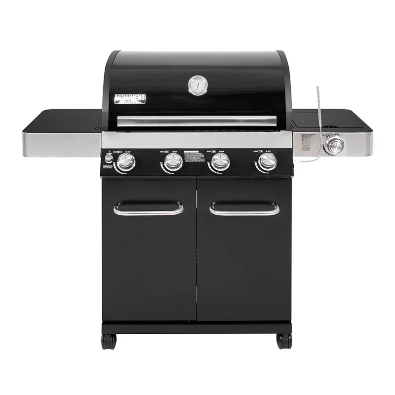 Monument Grills 4-Burner Liquid Propane 60000 BTU Gas Grill Stainless with Side Burner | Wayfair North America