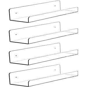Acrylic Shelves For Wall Storage, 4 Pack 15” L | Amazon (US)