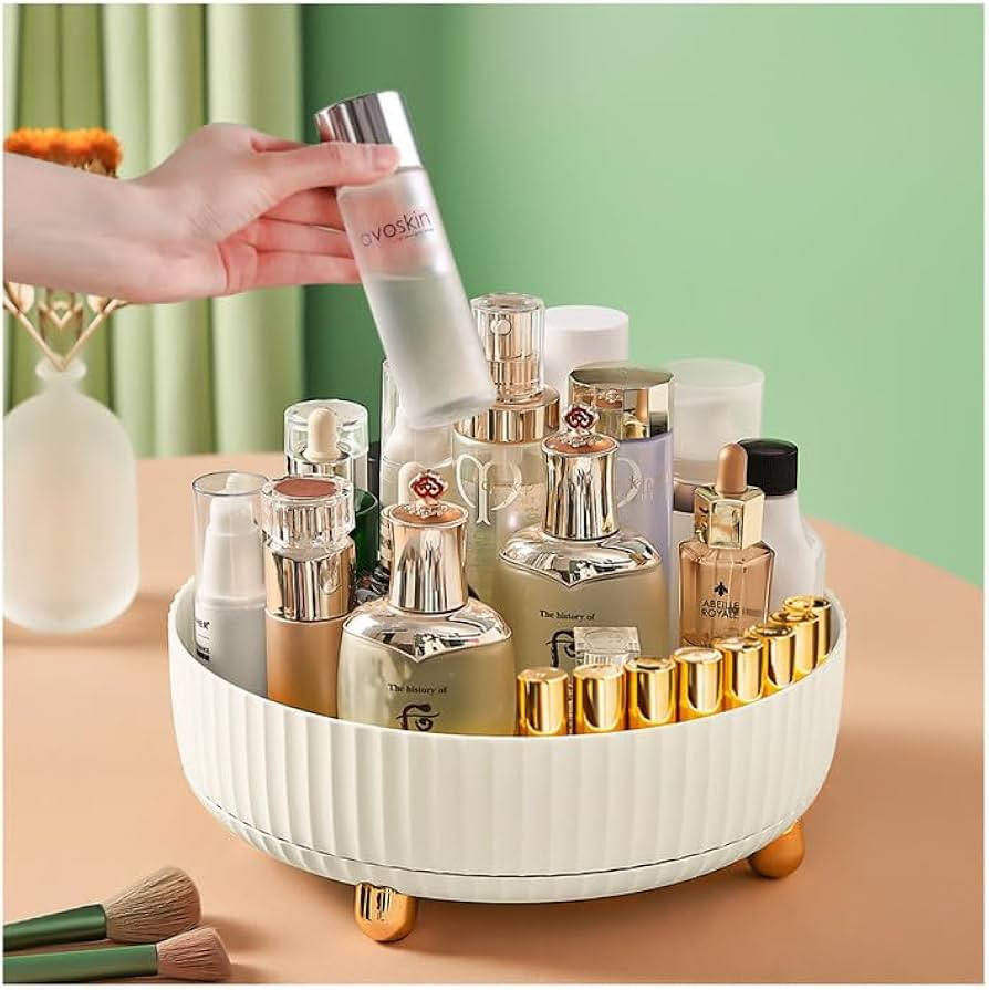 360° rotating storage tray, rotary table diameter 8.66 inches, cosmetics and perfume organizer, ... | Amazon (US)