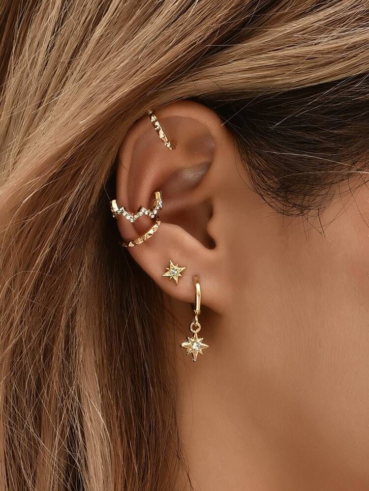 4pcs Rhinestone Decor Earrings | SHEIN