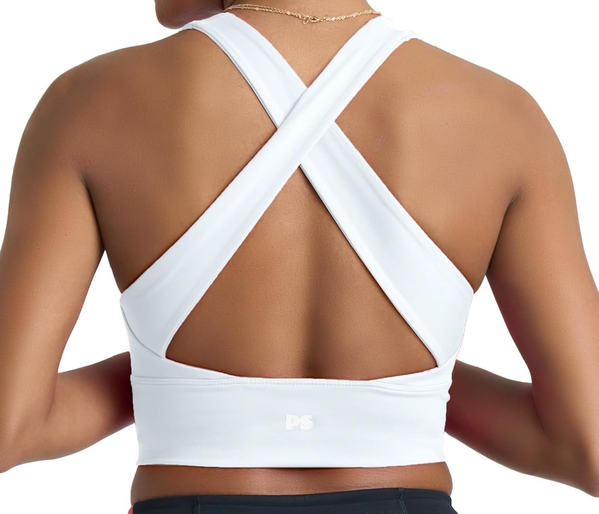 POPSUGAR Long Line Sports Bra Women, Workout Crop Tops for Women Longline Criss Cross Gym Yoga To... | Amazon (US)