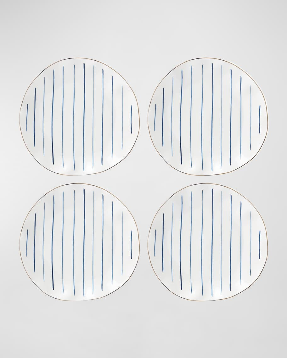 Lenox Blue Bay Stripes Dinner Plates, Set of 4 | Neiman Marcus