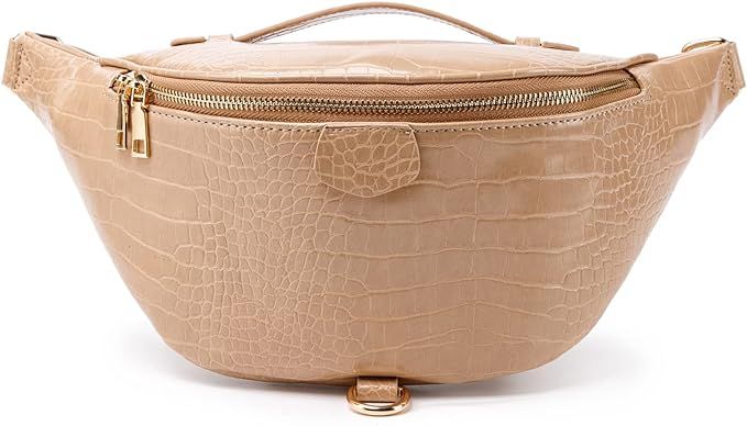 Amazon.com | Belt Bag for Women Fashion Crossbody Fanny Packs Causal Waist Hip Bum Bag Leather Ch... | Amazon (US)
