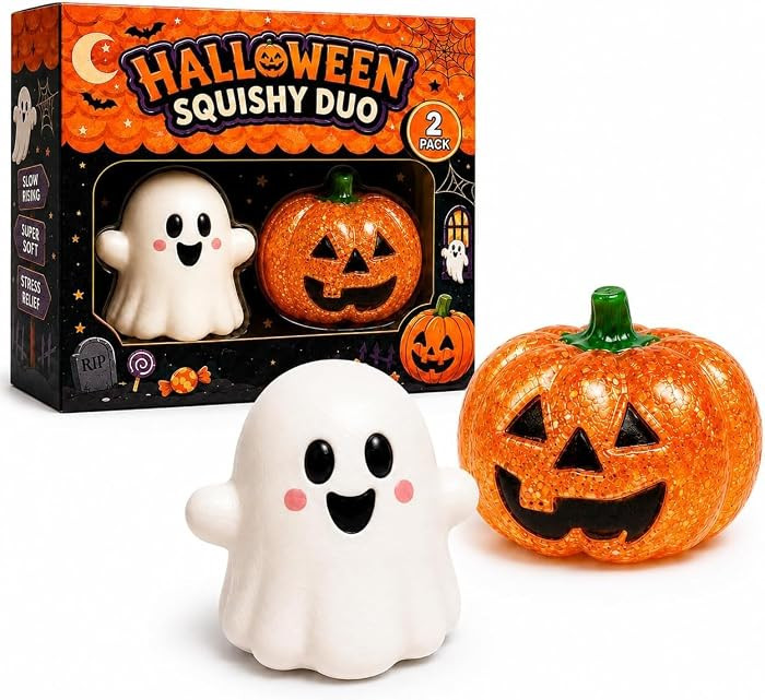 2PK-Halloween Squishy Stress Balls for Adults,Slow-Rise Sensory Fidget Toy | Amazon (US)