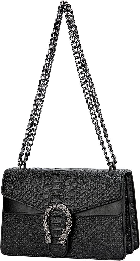 Crossbody Shoulder Evening Bag for Women - Snake Printed Leather Gucci Dupe Bag Gucci Dupe | Amazon (US)