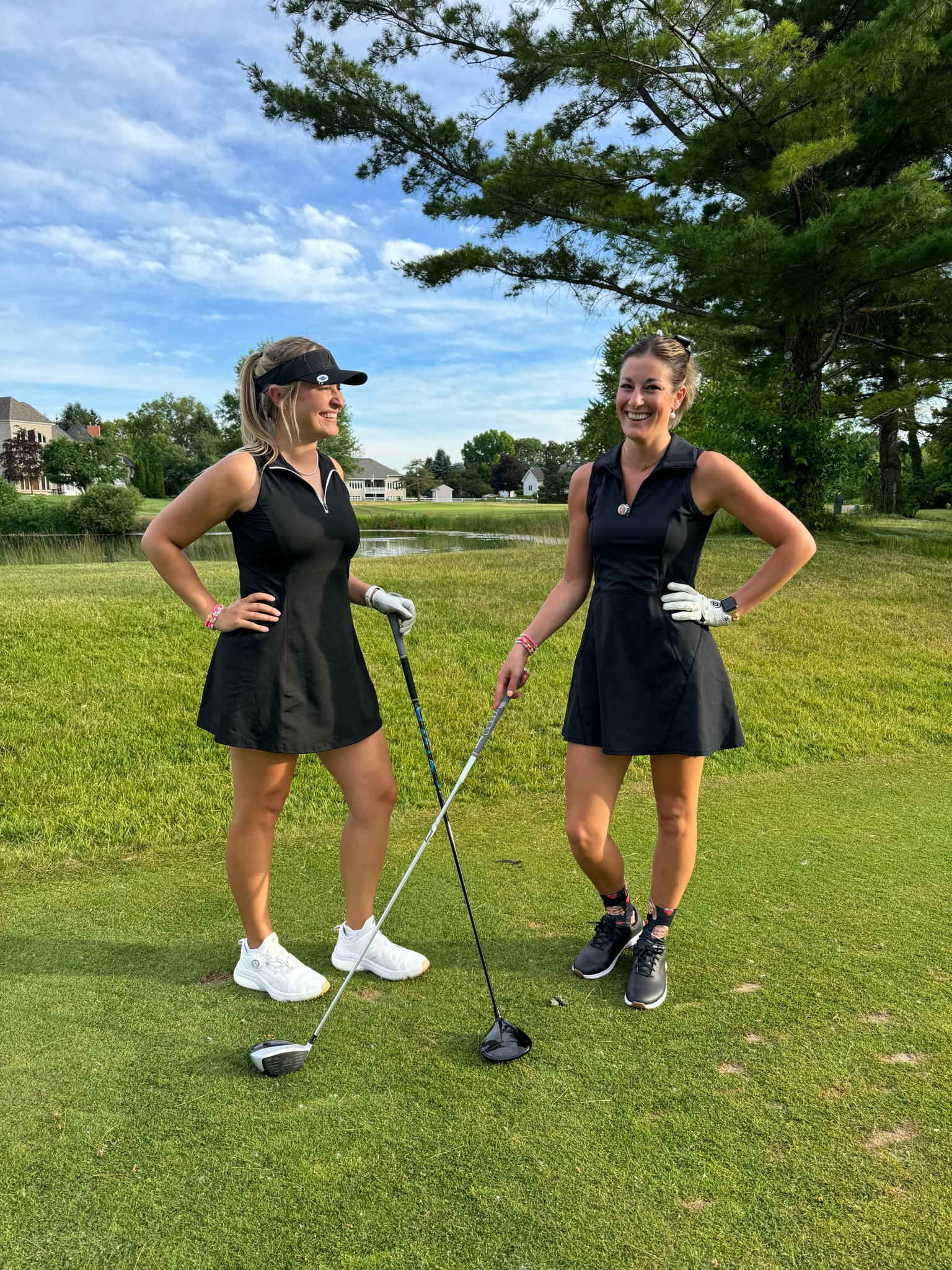 Black golf dresses >> my FAV 🖤 shorts come with these, they’re not attached which is kinda nice! Wearing a size M - could wear size L for additional length tho! 

#LTKSummerSales #LTKActive #LTKFitness