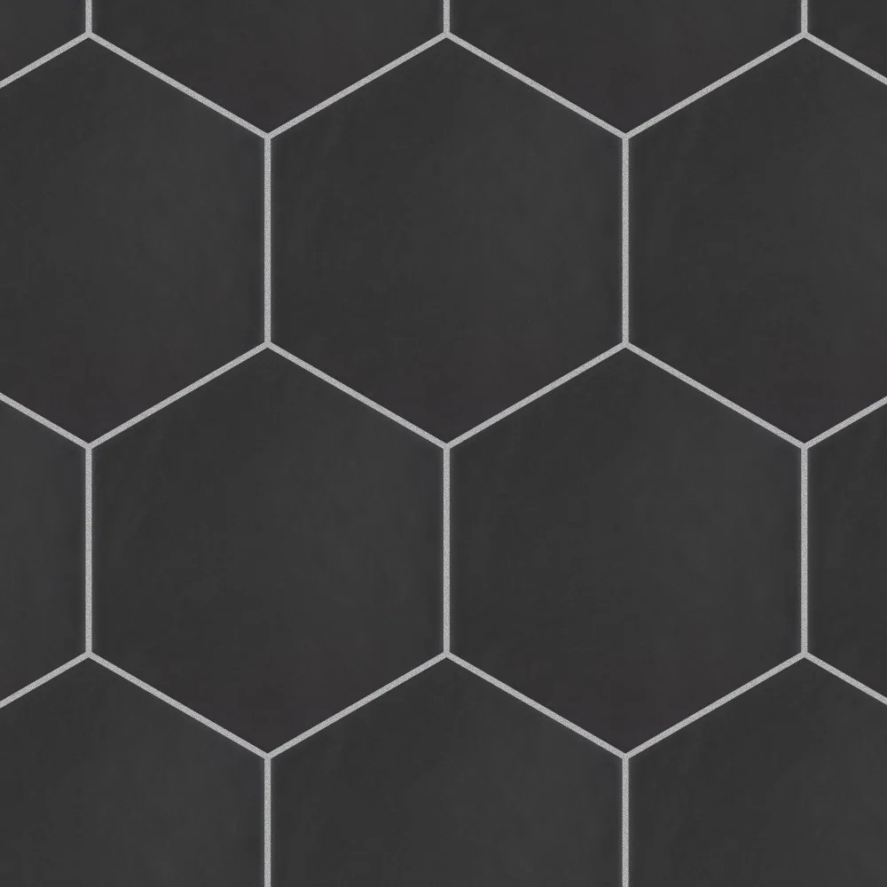Affinity Tile Hexatile Matte Nero 7-in x 8-in Matte Porcelain Hexagon Floor and Wall Tile ( 7.5-sq ft Carton ) | FEQ8HMN | Lowe's