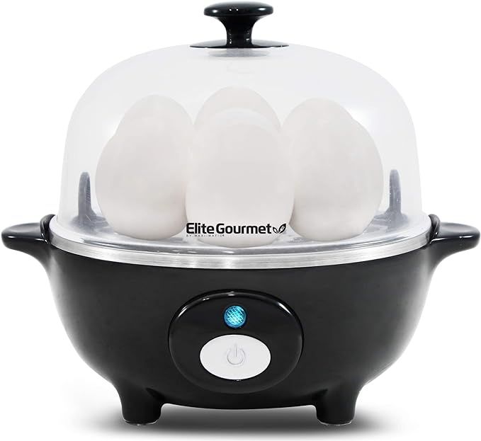 Elite Gourmet EGC-007B Easy Electric 7 Egg Capacity Soft, Medium, Hard-Boiled, Poacher, Omelet Co... | Amazon (US)