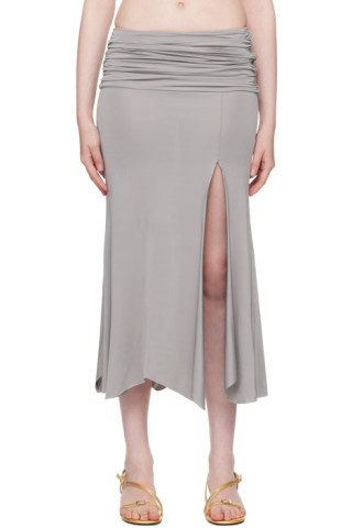 Gray Gilda Midi Skirt | SSENSE