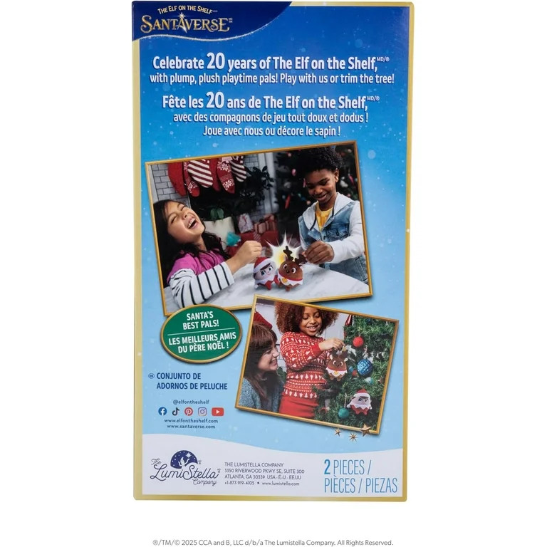 The Elf on the Shelf 3+ Celebration Ornament Plush 2 Pieces | Walmart (US)
